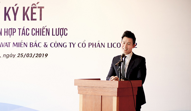Ông Lê Văn Thăng - Phó chủ tịch HĐQT Bravat Miền Bắc phát biểu tại buổi lễ